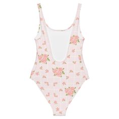 Our La Vie En Rose print, feminine and floral was designed to allow you to live your life in a beautiful pink rose garden inspired by the the Rodin Museum in Paris, France. This one-piece swimsuit for all figures will bring out your best features. Enjoy the smooth fabric and the flattering design, and show it off by the sea, pool or even worn as a body suit for elevated style !• 82% Polyester, 18% Spandex• Chlorine-resistant fabric• Cheeky fit with a scoop neckline and a low scoop back• Zig-zag Feminine Fitted Floral Print Swimwear, Fitted Floral Print Feminine Swimwear, Feminine Floral Print Swimwear, Fitted Pink Floral Print Bodysuit, Feminine Floral Print Swimwear For Pool, Feminine Pink Floral Print Swimwear, Feminine Floral Print Swimwear For Poolside, Feminine Floral Print Swimwear For Swimming, Feminine Printed Swimwear For Spring