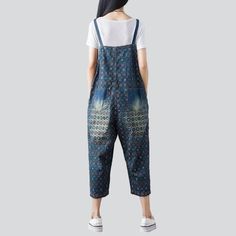 Bring the nostalgia home and show your unique fashion sense with this millennium-inspired sanded denim jumpsuit from our 2023 Spring-Summer Collection!Why You'll Fall In LoveThis vibrant jumpsuit is carefully crafted to create a established masterpiece. Its intricate painted print and sanded finish bring the Y2K era to life. with a loose silhouette that ensures comfort and ease of movement. Rich and radiant colors add a touch of edginess. while the delicate interplay of suspenders and buttons cl Bubble Painting, Denim Pattern, Jeans Overall, Denim Patterns, Current Fashion, Painted Denim, Dark Blue Color, Current Fashion Trends, Light Blue Color