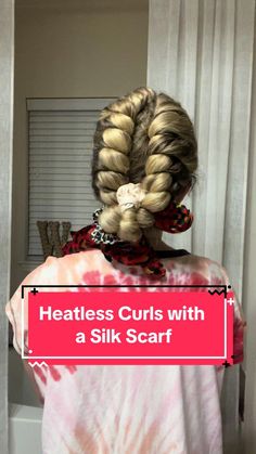 Heatless Curls Overnight Silk Scarf, Diy No Heat Curls Overnight, Scarf Curls Overnight, Unicorn Heatless Curls, Heatless Curls Overnight Sock, Heatless Curls Overnight Short Hair, Heartless Curls Overnight, Medium Lenth Hair