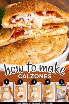 how to make calzonees with instructions for making them in the microwave or oven