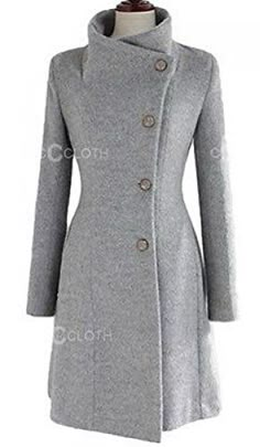 Long Grey Coat, Party Ladies, Mode Chanel, Womens Coats, Long Trench, Long Trench Coat, Grey Coat, Womens Cashmere