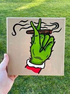 Painting Idea Small Canvas, Christmas Paintings On Canvas Easy Diy Grinch, Good Canvas Painting Ideas, Picture Painting Ideas Easy, Fun Simple Drawing Ideas, Painting Ideas On Canvas Thanksgiving, Shrek Paintings Canvas Easy, Toxic Painting Ideas, Grinch Christmas Painting Canvases