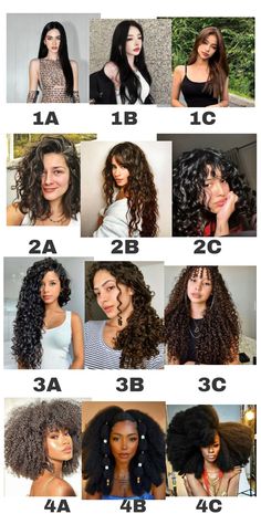 Hair Type Chart, Curly Hair Types, Hairdos For Curly Hair, Curly Hair Inspiration, Curly Hair With Bangs, Curly Hair Care, Curly Hair Tips, Curly Hair Cuts