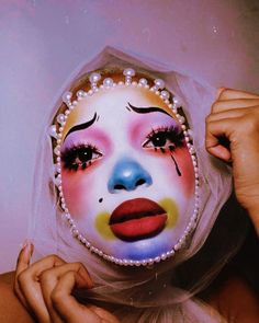 Makeup Looks Crazy, Full Face Makeup Looks, Face Makeup Looks, Drag Make-up, Clown Face, Circle Mehndi, Face Paint Makeup, Cute Clown