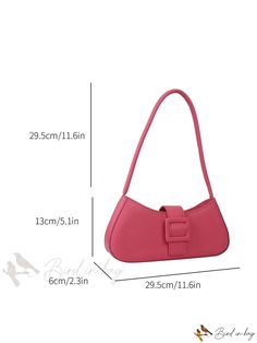 Bird in Bag - Adjustable Minimalist Pink Zipper Baguette Bag Square Baguette Bag For Everyday Use, Solid Color Square Baguette Bag For Everyday Use, Solid Square Baguette Bag For Everyday Use, Casual Rectangular Baguette Bag For Office, Trendy Solid Baguette Shoulder Bag, Trendy Solid Rectangular Hobo Bag, Modern Solid Color Baguette Bag For Everyday, Trendy Solid Color Baguette Shoulder Bag, Trendy Rectangular Baguette Bag For Everyday