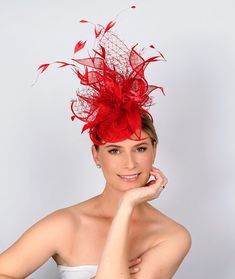 Made to order! Please order 2-3 weeks in advance prior to your event! Rushed orders are possible, please discuss! Absolutely stunning fascinator/hat- which is mounted on a separate base with elastic and sits on top of the crown .   It can be mounted on a headband. This particular one is done in red, but taking orders for a wide variety of colors. This hat will definitely make a statement anywhere you go!! One size fits all! please be aware- since all the pieces are handmade and not done on a machinery it can slightly vary in a design. Not returnable due to the nature of this product All hats are custom made to fit your head size Red Fascinator, Kentucky Derby Fascinator, Royal Ascot Hats, Derby Fascinator, Ascot Hats, Fascinator Hat, Kentucky Derby Hat, Derby Hat, Royal Ascot