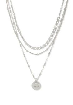 This chic multirow necklace from Nine West is perfect for everyday wear. | Nine West Silver Tone 16" Multirow Necklace Chic Silver Multi-strand Jewelry, Elegant Summer Jewelry For Layering, Trendy Silver Multi-strand Layered Necklace, Elegant Double Chain Jewelry For Summer, Trendy Layered Multi-strand Jewelry, Spring Silver Choker Jewelry, Trendy Layered Silver Jewelry, Summer Adjustable Layered Necklace, Elegant Multi-strand Necklaces For Summer