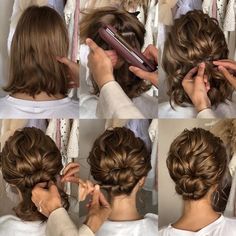 Bohemian Short Hair, Wedding Hairstyles For Short Hair, Hairstyle For Short Hair, Hairstyle For Short, Low Buns, Curly Wedding Hair, Prom Hairstyles For Long Hair, Long Hair Updo, Bridesmaid Hair Down