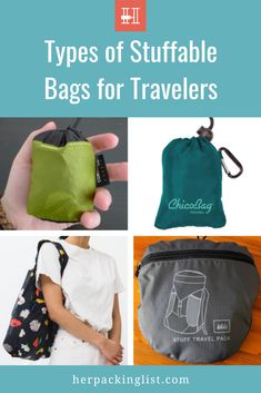 different types of suitcase bags for travelers with text overlay that reads, three types of luggage bags for travelers