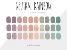 the neutral rainbow color palette is shown