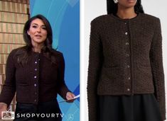 Good Morning America: January 2025 Erielle Reshef's Brown Knit Jacket