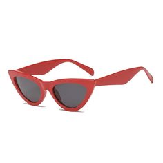 Frida Red Black - NUD® Cheap Trendy Red Cat Eye Sunglasses, Modern Red Sunglasses With Tinted Lenses, Retro Red Cat Eye Sunglasses With Uv Protection, Modern Red Cat Eye Sunglasses With Gradient Lenses, Red Plastic Cat Eye Sunglasses, Red Frame, The Frame, Lenses, Black And Red