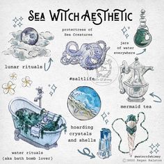 Sea Witch Aesthetic, Witch Aesthetics, Cer Nocturn, Whimsy Art, Buku Harry Potter, Eclectic Witch