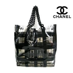 Chanel Window Line Plastic Chain Tote Bag Clear Vinyl Black Height Approximately 37.0 Cm Outside Pockets (Number) - Width Approximately 33.0 Cm Inner Pockets (Number) - Depth Approximately 11.5 Cm Chanel Bags, Clear Vinyl, Chain Bag, Chain Bags, Chanel, Bag Lady, Tote Bag, Shoulder Bag, Vinyl