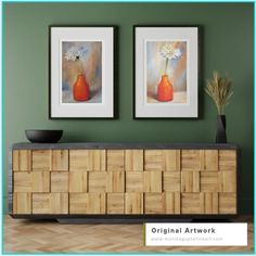 Art can make or break a room Orange Vase, Two Paintings, Daisy Flowers, White Daisy, Daisy Flower, White Flowers, Daisy, Living Spaces, Etsy Seller