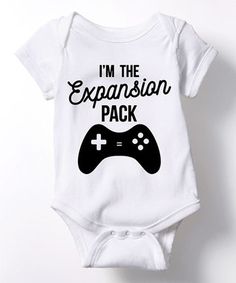 a white bodysuit with the words i'm the expansion pack printed on it