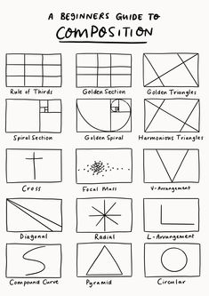 the complete guide to composition for beginners with pictures and text on it