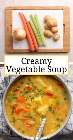 creamy vegetable soup with carrots, celery and potatoes