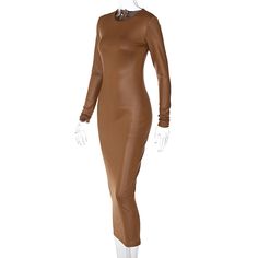 Features: Be elegant and eye-catching with this sophisticated Jill Full Sleeve Bodycon Midi Dress. This full sleeve design includes an O-neck and a stylish, slim split that gives a sultry look. It's the perfect dress for formal or dressy occasions. Stretch Full-length Long Sleeve Party Dress, Stretch Long Sleeve Long Dress For Party, Chic Long Sleeve Bodycon Dress For Dinner, Elegant Long Sleeve Midi Dress For Club, Winter Dinner Bodycon Dress With Long Sleeves, Winter Long Sleeve Bodycon Dress For Dinner, Long Sleeve Bodycon Dress With Side Slits For Evening, Long Stretch Bodycon Dress For Party, Fitted Long Sleeve Bodycon Dress With Side Slits