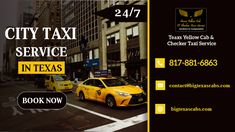 taxi cabs are parked on the street in front of tall buildings