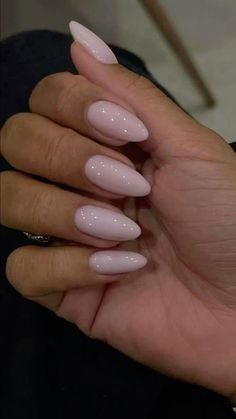 Milky Pink Nails, Pink Nails Opi, Kutek Disney, Pink Chrome Nails, Milky Pink, Milky Nails, Basic Nails, Casual Nails, Pink Nail