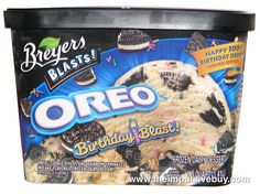 oreo birthday blast ice cream in a tub