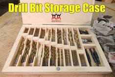 the drill bit storage case is filled with tools