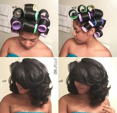 Roller Set Natural Hair, Roller Set Hairstyles, Jumbo Rollers, Roller Curls, Natural Hair Blowout, Hair Colorful, Big Hair Dont Care, Perm Rods, Curl Styles