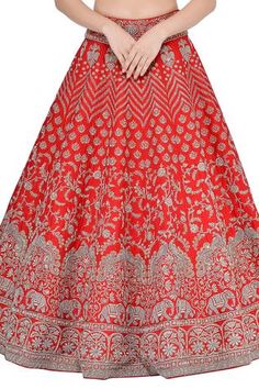 Red lehenga with all-over zardozi embroidery. Paired with v-neck blouse and dupatta.
Component: 3
Embroidered
Neckline: V-Neck
Sleeve Length: Elbow
Fabric: Raw Silk, Pure Silk
Color: Red
Zardozi embroidery
Embroidered dupatta
Note:
Ghunghat worn by the model is not for sale. Available at additional price on request. Kindly get in touch with the customer service to customise your order. - Aza Fashions Mrunalini Rao, Zardozi Embroidery, Red Lehenga, Embroidered Dupatta, Silk Lehenga, Embroidered Neckline, V Neck Blouse, Bridal Lehenga, Raw Silk