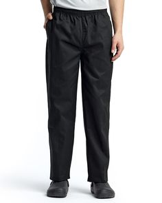 Unisex Essential Chef's Pant - BLACK - S | Artisan Collection by Reprime Essential Chef's Pant in Black Size Small | Polyester Blend Chef Pants, Slim Leg Pants, Black Xs, Knit Shirt, Work Pants, Slim Legs, High Temperature, Cotton Shorts, Fashion Pants