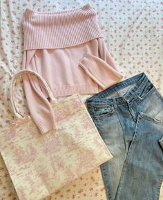 Preppy Chic Outfits, Fits Clothes, The Jeans, Feminine Outfit, Really Cute Outfits, Autumn Outfit, The Bag, Pink Outfit, Girly Outfits