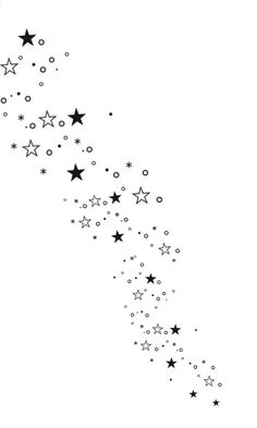 a black and white image of stars falling from the sky to the ground, on a white background