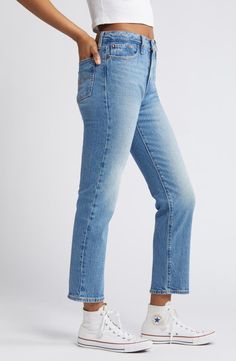 Levi's® Wedgie High Waist Straight Leg Jeans | Nordstrom Stretch Jeans, Straight Leg Jeans, Leg Jeans, Casual Looks, Levi's, High Waist, Straight Leg, Nordstrom, High Waisted