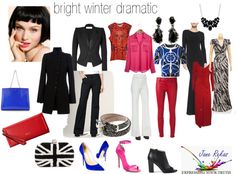 Clear Winter Color Palette, Bright Winter Outfits, Clear Winter, Gamine Style, Winter Color Palette, Winter Typ, Color Blocking Outfits, Dramatic Classic, Dramatic Style