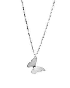 Butterfly Necklace – James Michelle Trendy White Gold Sterling Silver Necklace, Trendy White Gold Chain Necklace Gift, Trendy White Gold Chain Necklace For Gift, Tarnish Resistant Silver Stainless Steel Jewelry, Trendy Sterling Silver Pendant Chain Necklace, Trendy Sterling Silver Jewelry Tarnish Resistant, Silver 14k Gold Dangle Charm Necklaces, Trendy Sterling Silver Tarnish-resistant Jewelry, Silver Charm Necklace With 14k Gold Dangle