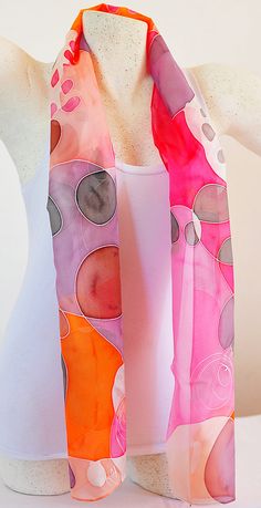 Handmade Pink Silk Scarves, Handmade Pink Silk Scarf, Handmade Artful Silk Scarves, Artsy Silk Scarf As Gift, Handmade Multicolor Silk Scarf, Handmade Multicolor Silk Scarves, Handmade Silk Scarf As Summer Gift, Handmade Silk Scarves For Summer, Handmade Silk Scarf For Summer