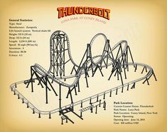 the thunderbird roller coaster at cedar park in coney island, michigan info sheet