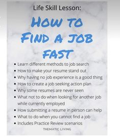 a poster with the words how to find a job fast