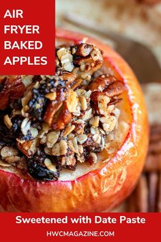 Air Fryer Baked Apples Baked Apples Healthy, Air Fryer Baked Apples, Healthy Vegan Dessert, Coconut Cream Recipes, Date Paste, Easy Vegan Dessert, Healthy Vegan Desserts, Baked Fries, Vegan Dessert