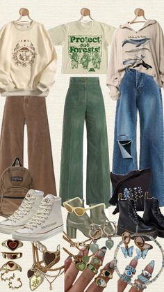 Earthy Retro Aesthetic, Clothes Collage Aesthetic, Indiecore Aesthetic Outfits, Outfits Collage Aesthetic, Earth Day Outfit Ideas, Style Boards Aesthetic, Earthy Toned Outfits, How To Make Your Outfit Look Better, Vintage Indie Aesthetic Outfits