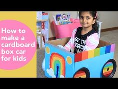 Diy Cardboard Projects, Cardboard Box Diy, Cardboard Projects, Cardboard Box Car, Cardboard Car, Diy Teddy Bear, Rainbow Craft, Cars Art, Car Accessories Diy