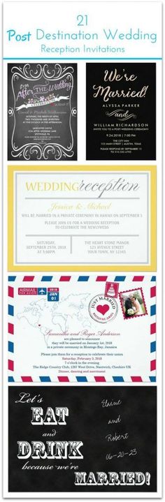 the wedding stationery has been designed to look like it is being used as a postcard