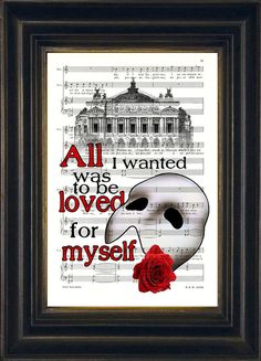 an image of a sheet music with the words all i wanted was love for my self