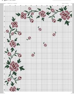 a cross stitch pattern with flowers on it