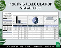 the pricing calculator spreadsheet for google sheets