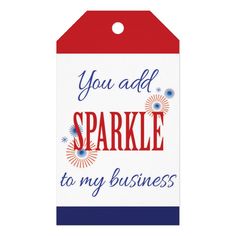 you add sparkle to my business gift tags, set of 20 - red white and blue