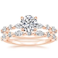 a rose gold engagement ring set with diamonds