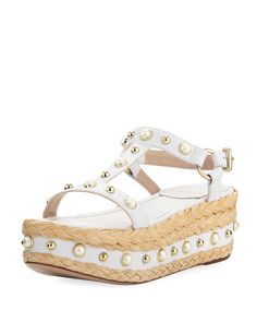 Platform Wedge Sandals, Platform Wedge, Leather Wedges, Wedge Sandal, Bergdorf Goodman, T Strap, Platform Wedges, Stuart Weitzman