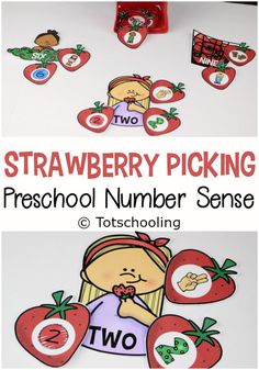 the strawberry picking preschool number sense game is perfect for learning numbers and counting to 20