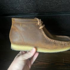 Worn One Time, No Damage, No Scratches, In Like New Condition. Does Not Include Original Box. Casual Boots With Heel Pull Tab And Round Toe, Casual Boots With Stitched Sole And Almond Toe, Casual Boots With Heel Pull Tab And Plain Toe, Casual Walking Boots With Almond Toe, Casual Almond Toe Boots For Walking, Clarks Wallabees, Men's Clarks, Clarks Shoes, Chukka Boots